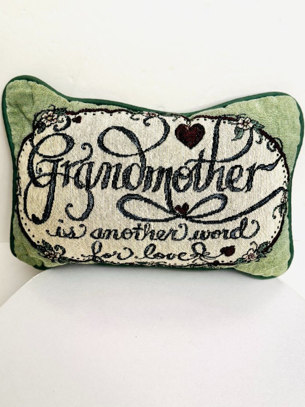 Tapestry Throw Pillow 12x8 "Grandmother is another word for love"Lynn Norton Par